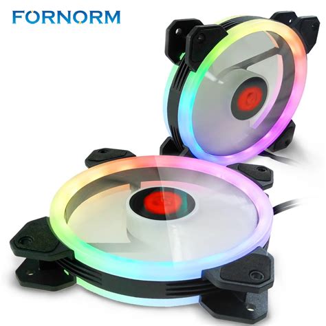 FORNORM RGB LED RGB PC Fans Adjustable Color LED Fan CPU Coolers 120mm High Performance RGB LED ...