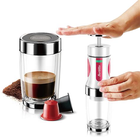 Original Barsetto Portable Hand Press Coffee Maker Mini Handheld Espresso Pods Coffee Capsule ...