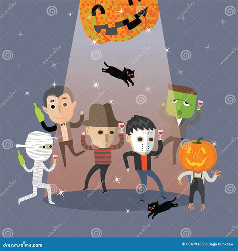 Happy Halloween dance stock vector. Illustration of dance - 60479135