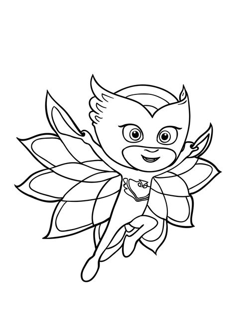 One of the 3 characters of the PJ Masks series - PJ Masks Coloring Pages for Kids