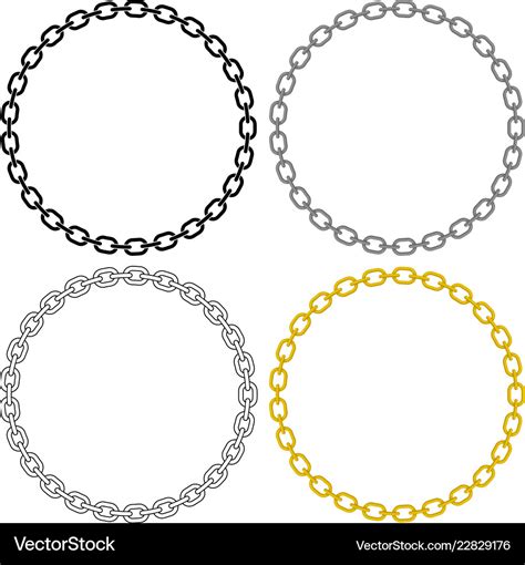 Metal chain link circle Royalty Free Vector Image