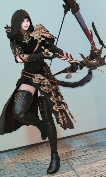 bard glam that is black and has a hood | Eorzea Collection