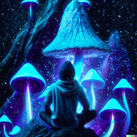 A man embracing magic mushrooms, neon, digital art : r/dalle2