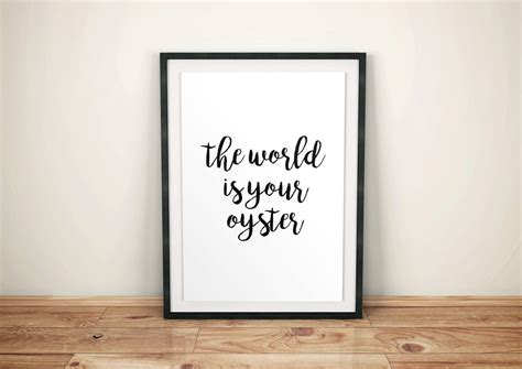 The World is Your Oyster Printable Art Wall Decor Print | Etsy