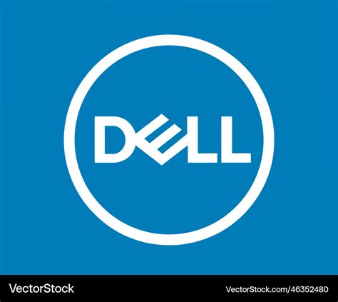 Dell logo brand computer symbol blue and white Vector Image