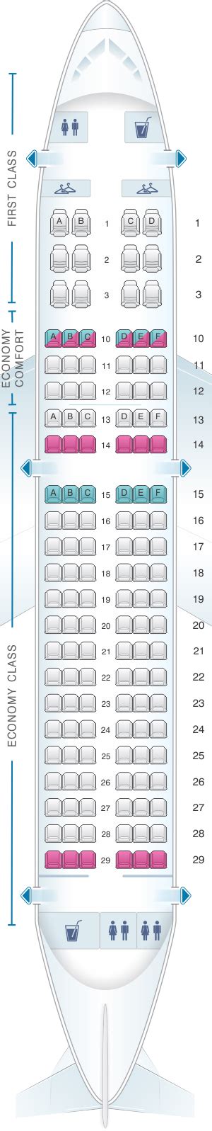 Seat Map Delta Air Lines Airbus A319 (31J) | SeatMaestro