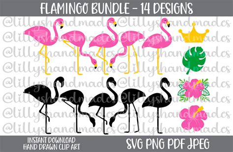 Flamingo Svg Bundle, Flamingo Clipart, Flamingo Png, Flamingo Vector, Pink Flamingo Svg ...