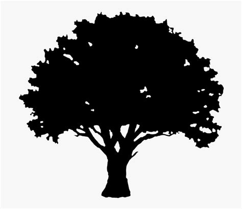 English Oak Tree Silhouette Clip Art - Oak Tree Silhouette Svg , Free Transparent Clipart ...