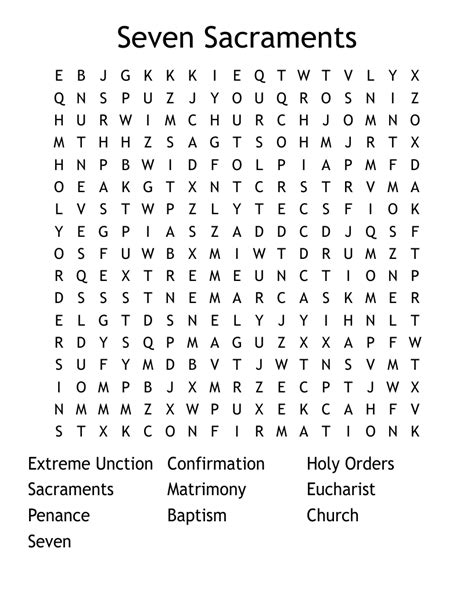 Similar to Seven Sacraments Word Scramble - WordMint