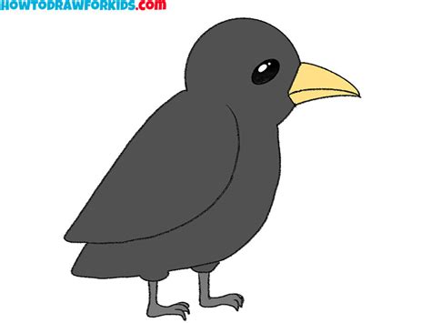 How to Draw a Crow - Easy Drawing Tutorial For Kids