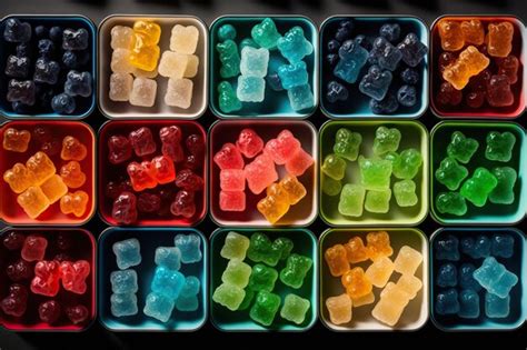 Premium AI Image | Generative AI illustration of vast array of different gummy bear flavors in ...