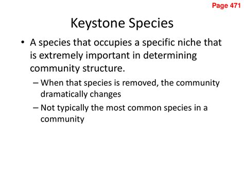 Keystone Species - Evolution, Ecology and Biodiversity - Lecture Slides - Docsity