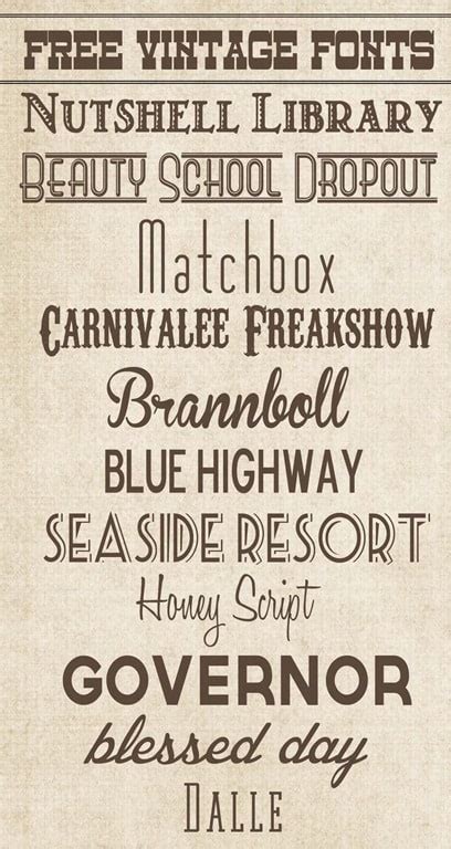 free vintage fonts