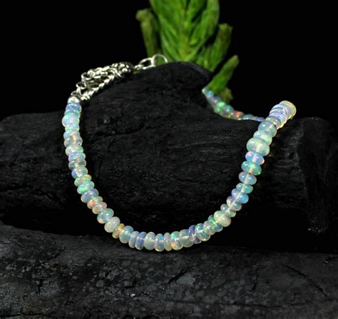 Elegant Natural Opal Beads Braceletfire Opal - Etsy