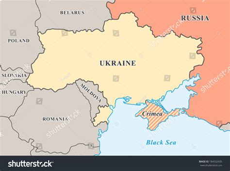 Crimea Annexation Map Political Map Crimean Stock Vector 184532435 - Shutterstock