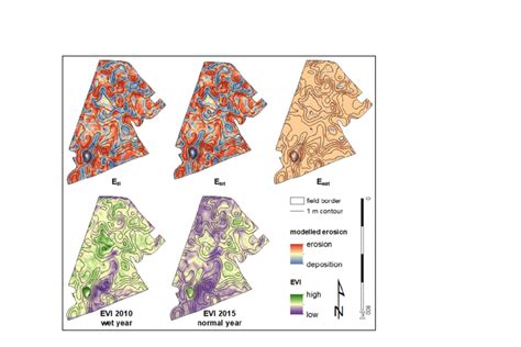 Spatial patterns of modelled tillage erosion (E til ), total erosion (E... | Download Scientific ...