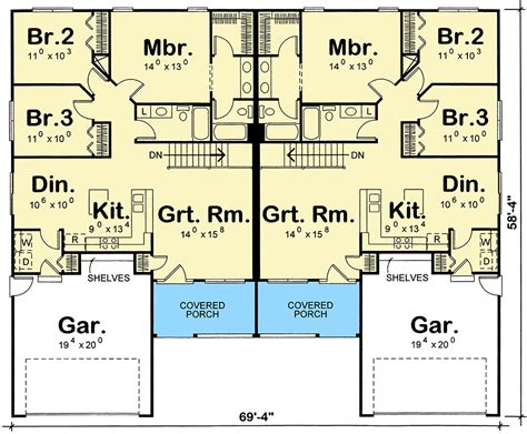 Traditional Multi-Family Home Plan - 40393DB | Architectural Designs ...