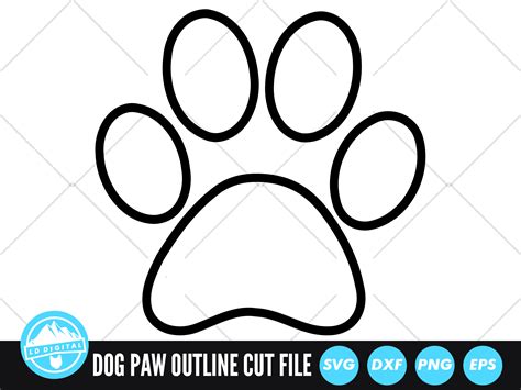 Dog Paw Outline SVG Animal Paw Print SVG By LD Digital TheHungryJPEG ...