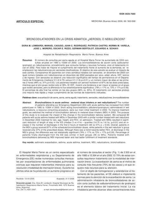 (PDF) Bronchodilators in acute asthma: Metered dose inhalers or wet ...