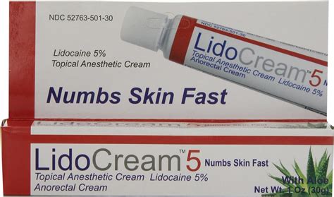 Amazon.com: Lido Cream 5 Topical Anesthetic Cream Lidocaine 5%, 1 Ounce: Health & Personal Care