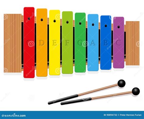 Xylophone C Major Scale Rainbow Colored Vector Illustration ...