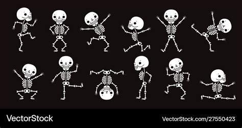 Dancing skeletons cute halloween skeleton dancers Vector Image