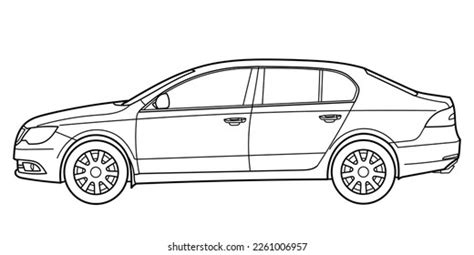 Outline Drawing Hatchback Car Side View Stock Vector (Royalty Free) 2275260097 | Shutterstock