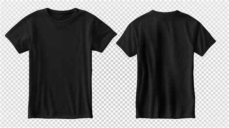 Premium PSD | Blank black tshirt mockup close up black tshirt on transparent background ...