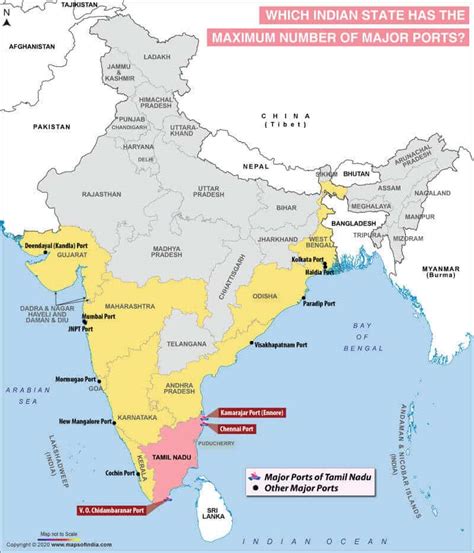 Major Ports Of India Map