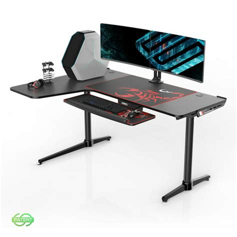 Eureka Ergonomic 60 inch L Shaped Large Gaming Computer Desk, Multi-Functional Study Writing ...