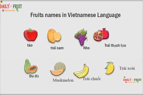 Fruits names in Vietnamese