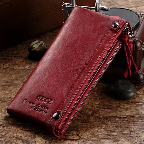 WA71R GZCZ Genuine Leather Long Woman Wallet - RetailBD