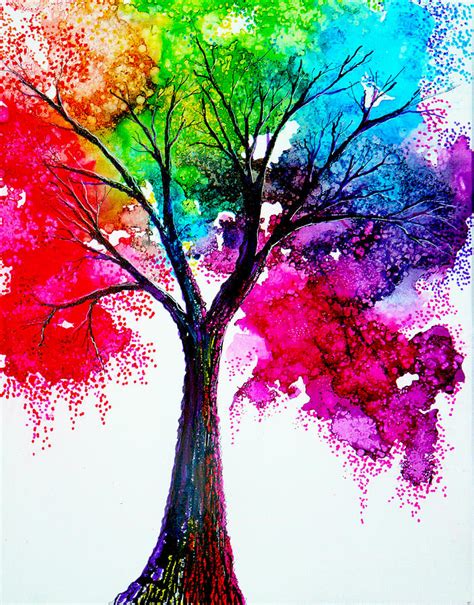 Rainbow Tree Painting by Ann Marie Bone