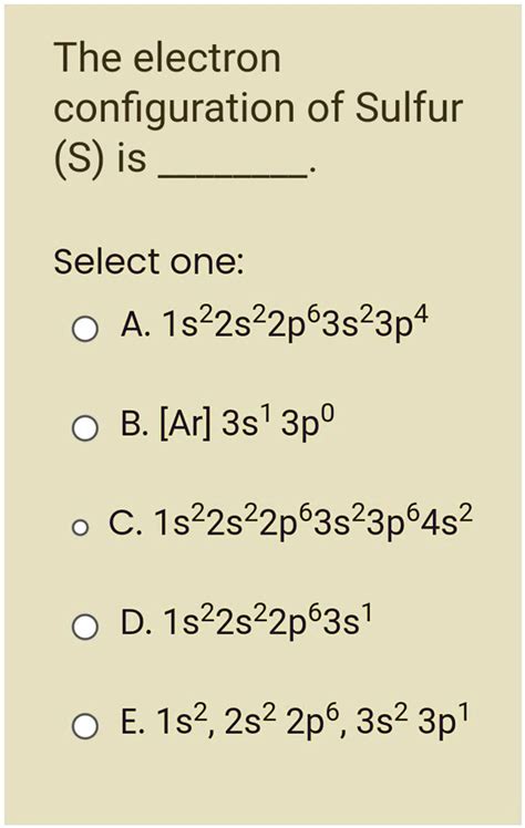 Sulfur Electron Configuration