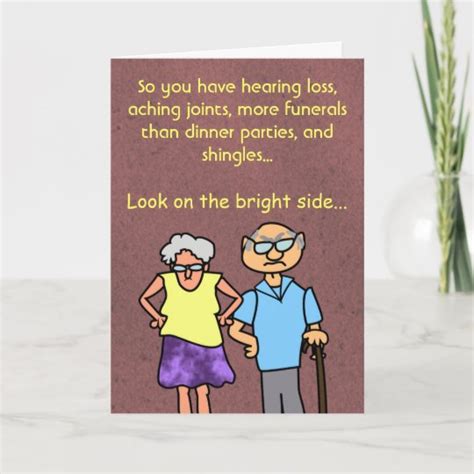 Funny Cartoon Seniors Discount Old Age Birthday Card | Zazzle.com