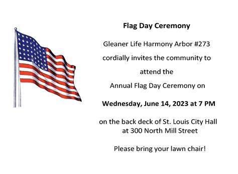 Flag Day Ceremony – St Louis MI