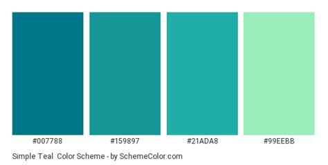 Simple Teal Color Scheme » Green » SchemeColor.com