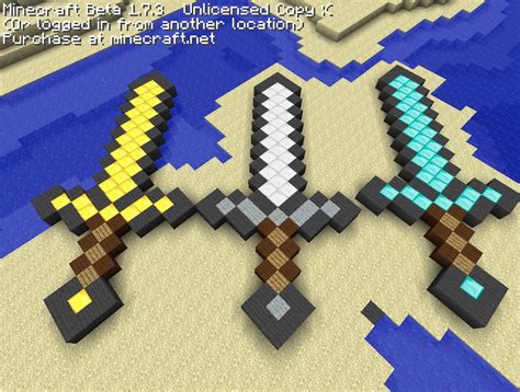 Diamond Sword Pixel Art Minecraft