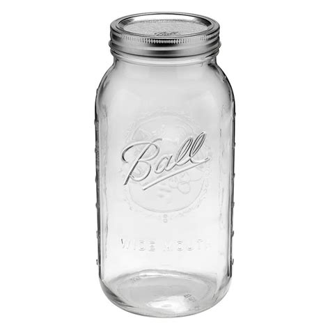 Ball Wide Mouth Half-Gallon 64 Oz. Glass Mason Jars With Lids And Bands ...