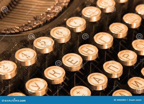 Keyboard of Vintage Typewriter Stock Image - Image of dated, machine ...