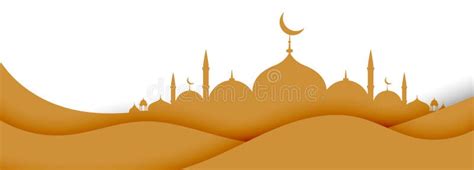 Islamic Background with Mosque in Paper Style Design Stock Vector ...