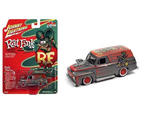 Johnny Lightning 1:64 Pop Culture 2022 Release 2 – 1955 Ford Panel Blower Rat Fink Solid Pack ...