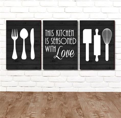 KITCHEN Wall Art Canvas or Prints Utensil Wall Decor Kitchen | Etsy