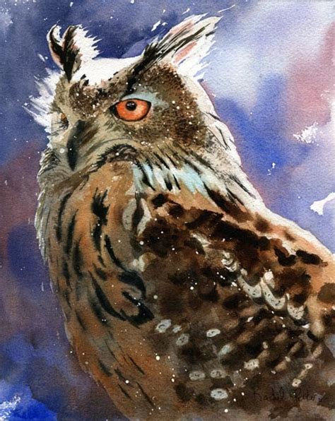 Rachel's Studio Blog: Original Watercolor Painting of an Owl