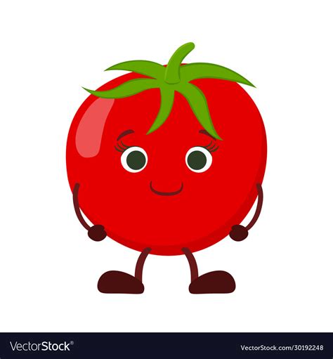 Cartoon character tomato - cute smiling Royalty Free Vector