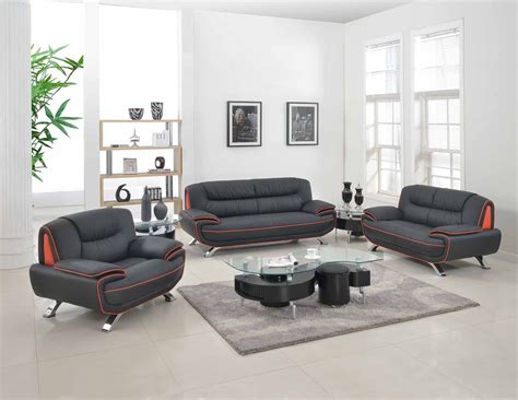 504 Modern Italian Leather Sofa Set Grey - Leather Sofa sets - Living Room Star Modern Furniture