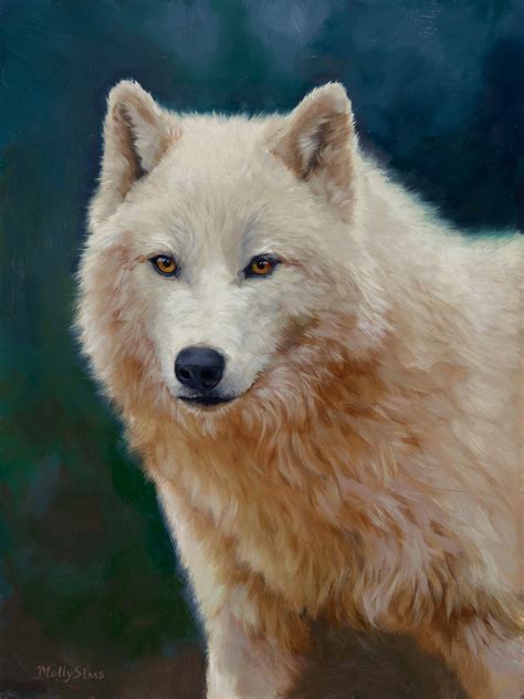 Wolf White Wolf Wolf Painting Wolf Art Realistic Art | Etsy