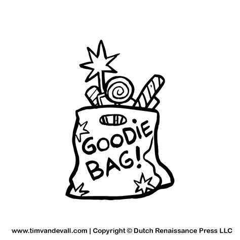 goodie-bag-bw-clipart - Tim's Printables