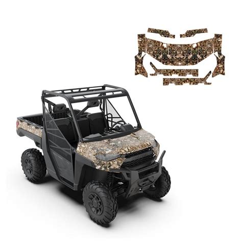 Transform Your Polaris Ranger with Stylish Camo Wraps - Light Green Leaves Design | Kemimoto