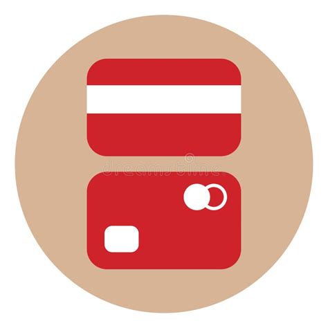 Red credit card, icon stock vector. Illustration of bank - 260377692